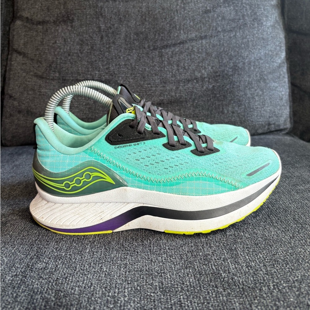 Saucony Endorphin Shift 2 Shoes Womens Size 7 Running Aqua Green Sneakers